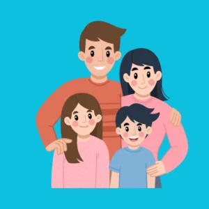 una familia jugando una actividad juntos